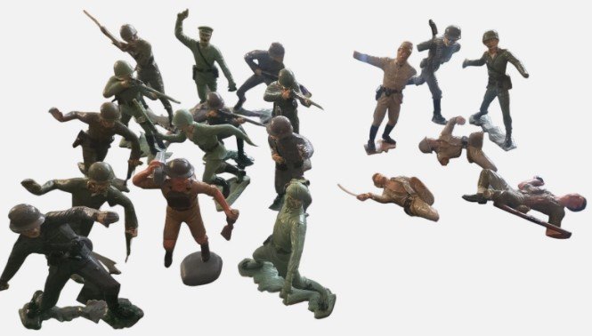 19 QTY 1963 Louis Marx WW2 Painted 6” Soldiers
