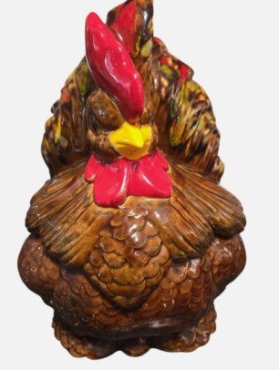 Vintage Chicken Hen Rooster Cookie Jar Hand Painted Ceramic 11”x8”