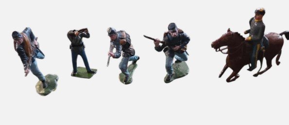 5 QTY 3" METAL Marx Civil War Soldiers