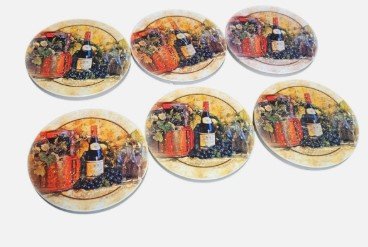 Thirstystone Coaster Set Of 4 Wine And Grapes Motif