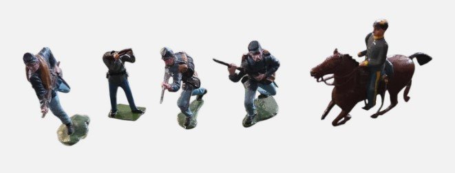 5 QTY 3" METAL Marx Civil War Soldiers