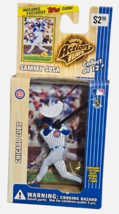 1999 Topps Action Flats Figures + Card SAMMY SOSA Chicago Cubs, New In Box