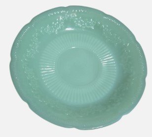 Fire King Jadeite Alice 6” Saucer Floral Scalloped Edge Mid Century MCM