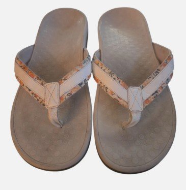 Vionic Women’s White Leather Slip On Thong Sandal Size 7