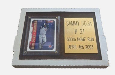 Sammy Sosa 500th Home Run Plaque 2001 Victory Card Display Cubs