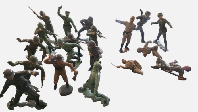 19 QTY 1963 Louis Marx WW2 Painted 6” Soldiers